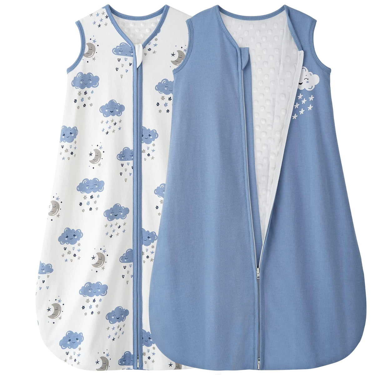 Yoofoss Baby Sleep Sack 6-12 Months TOG 1.5 Fleece with Plush Dots 2 Pack