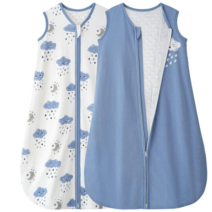 Yoofoss Baby Sleep Sack 6-12 Months TOG 1.5 Fleece with Plush Dots 2 Pack