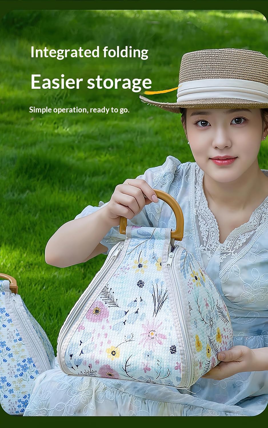 Multi Functional Picnic Bag, Waterproof Beach Picnic mat, Thickened Moisture-Proof mat, Suitable for Outdoor Camping and Park picnics (Small)