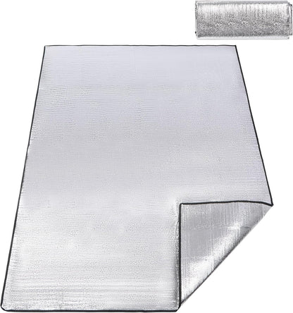 REDCAMP 79"x59" Camping Mat Foam Foil Blanket, Waterproof Aluminum Foil Mat Sleeping Tent Pad for Outdoor Picnic, Camping, Beaches, 1 Pack/2 Pack/4 Pack