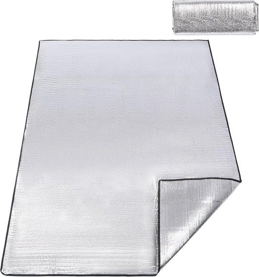 REDCAMP 79"x59" Camping Mat Foam Foil Blanket, Waterproof Aluminum Foil Mat Sleeping Tent Pad for Outdoor Picnic, Camping, Beaches, 1 Pack/2 Pack/4 Pack