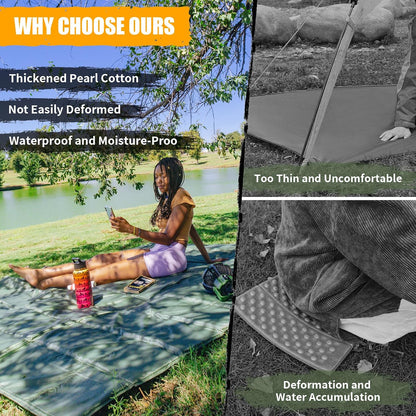 Foam Sleeping Pad for Camping - AYAMAYA Foldable Camping Mattress for 1/2/3/4/5/6 Person, Extra Thick Waterproof Tent Footprint Inner Camping Mat for Outdoor Backpacking Hiking Picnic Camping