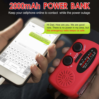 RunningSnail Hand Crank Radio with Flashlight, NOAA/AM/FM Emergency Radio