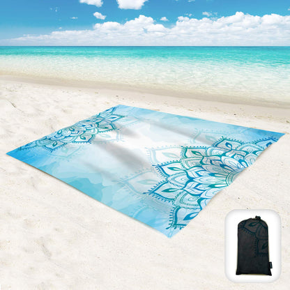 Beach Blanket Waterproof Sandproof Oversized 95”x 80”,Sand Free Beach Mat with Corner Pockets,Portable Mesh Bag for Beach Festival,Picnic,Travel and Outdoor Camping (Octopus)