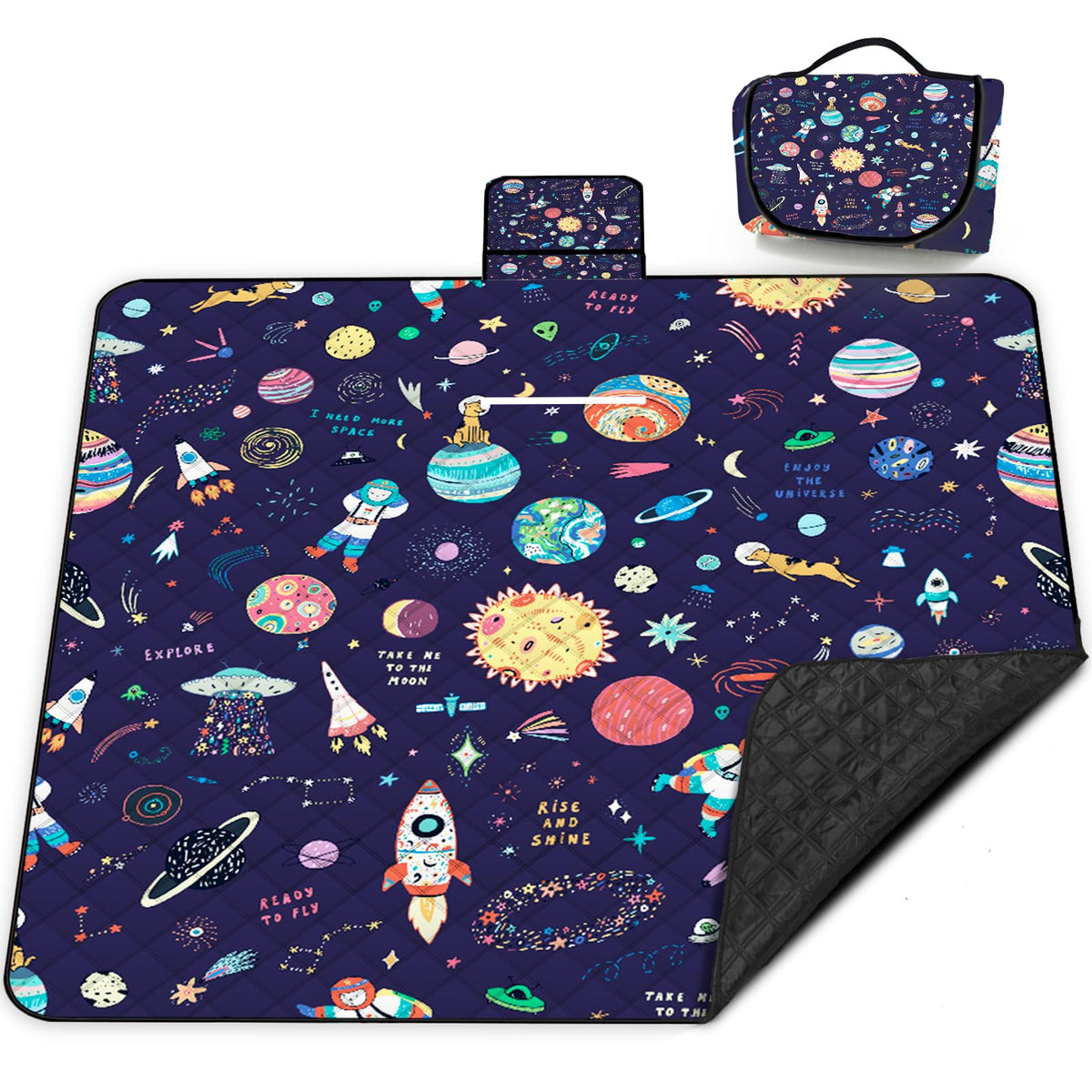 Extra Large Picnic Blanket Waterproof,80"x 80"Foldable Machine Washable Beach Blankets,Outdoor Blanket for 6-8 Adults,Picnic Mat Suitable for Indoor Crawling,Park Beach,Camping,Hiking,Travel( Blue)