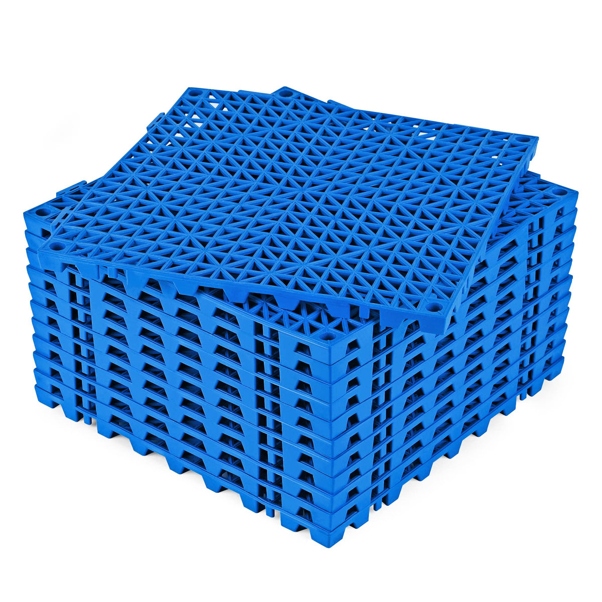 ToLanbbt Modular Interlocking Cushion 12P 11.8" x 11.8" Interlocking Rubber Floor Drain Holes Non-Slip Splicing Drainage Mats for Deck, Shower, Kitchen, Drain Pool, Sauna Bath, Indoor Outdoor (Black)