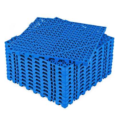 ToLanbbt Modular Interlocking Cushion 12P 11.8" x 11.8" Interlocking Rubber Floor Drain Holes Non-Slip Splicing Drainage Mats for Deck, Shower, Kitchen, Drain Pool, Sauna Bath, Indoor Outdoor (Black)