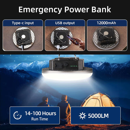 Rechargeable Camping Tent Light Portable LED Camp Lantern