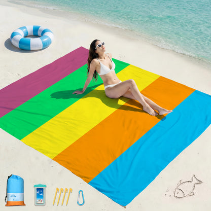 Beach Blanket Waterproof Sandproof 78''X81''/10'X9' Oversized Big Blanket