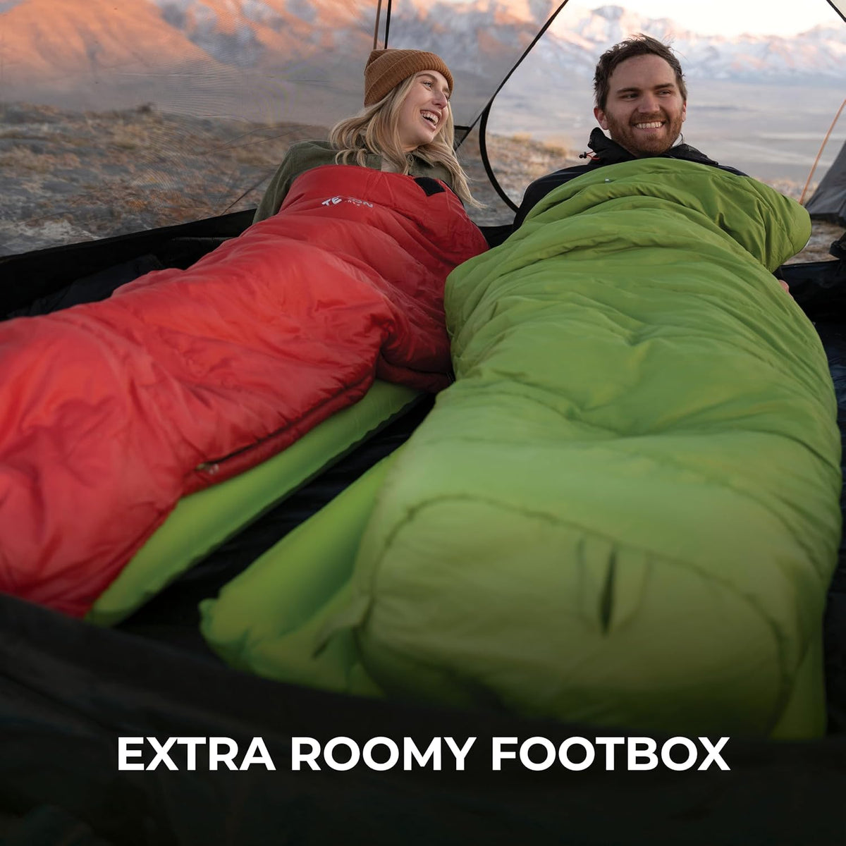 Teton LEEF Lightweight Mummy Sleeping Bag for Camping, Hiking, Backpacking; Cold Weather Option, Compression Sack Included