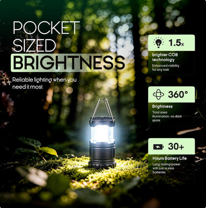 MalloMe Camping Lights LED Lantern Flashlights, Battery Operated Lamp Tent Lanterns for Power Outages, Camping Essentials Outdoor,Home,Emergency Gear, Hurricane Survival (3 AAA batteries not included)