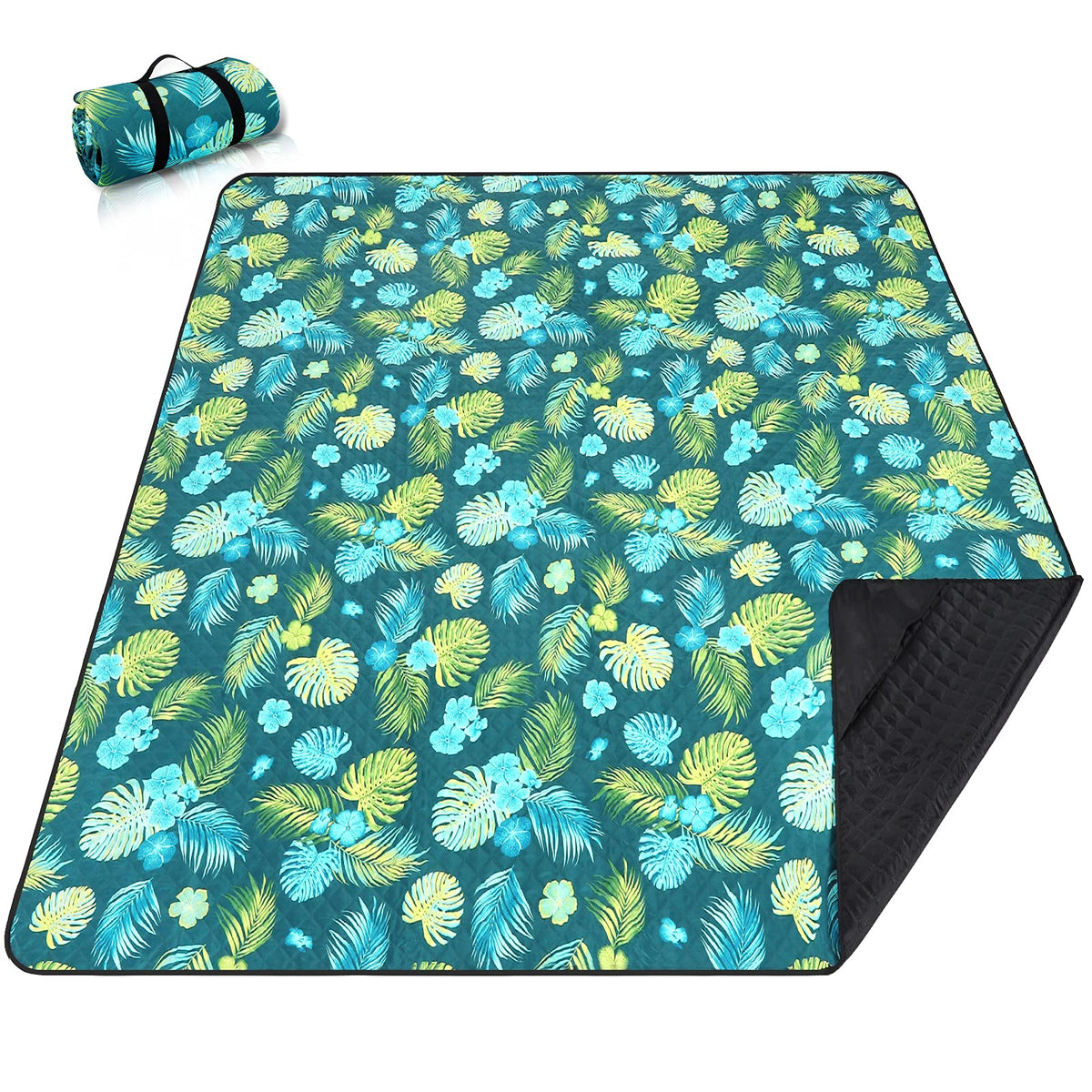PY SUPER MODE Picnic Blankets Extra Large, Waterproof Foldable Outdoor Beach Blanket Oversized 83x79” Sandproof, 3-Layer Picnic Mat for Camping, Hiking, Travel, Park, Concerts(Orange Boho)