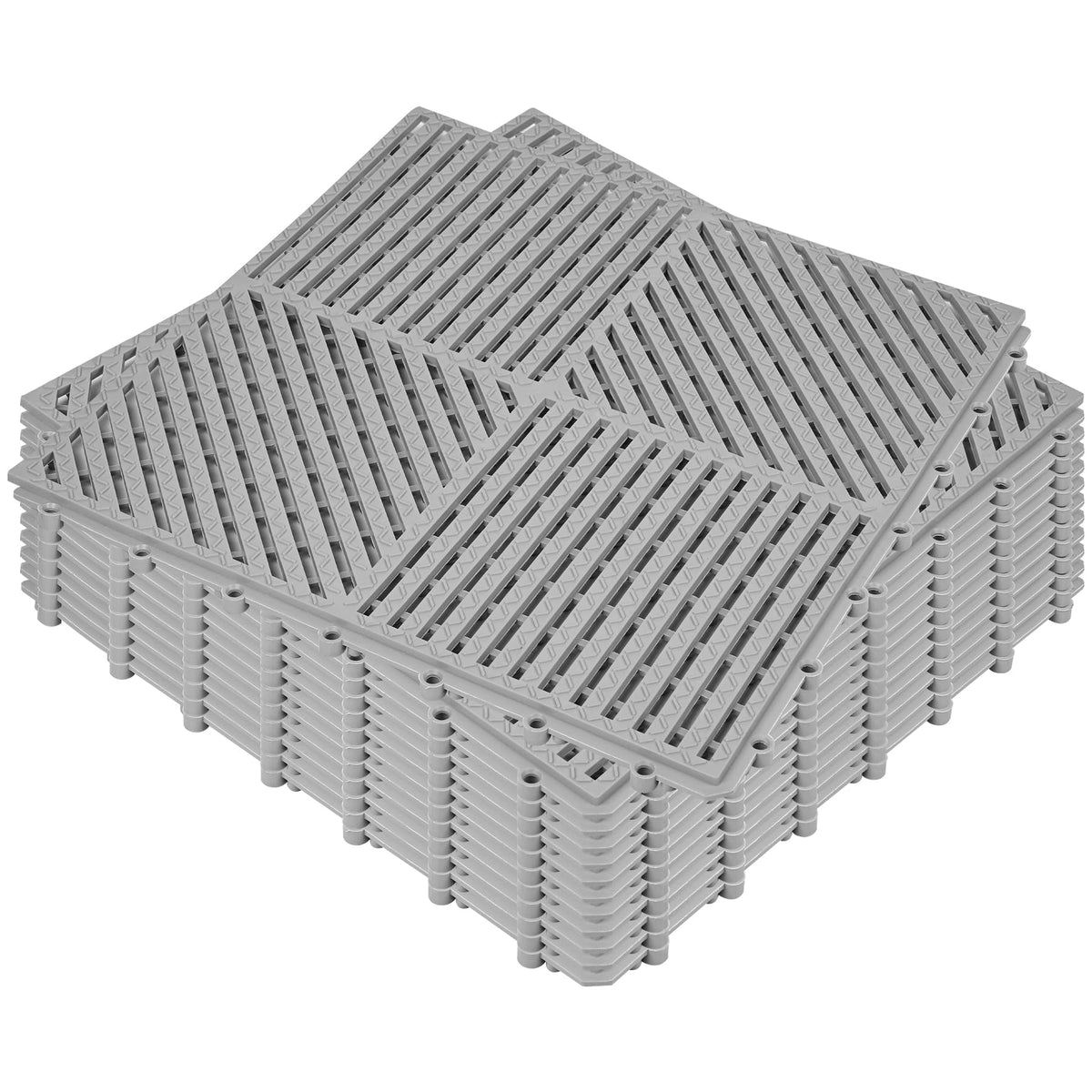 ToLanbbt Modular Interlocking Cushion 12P 11.8" x 11.8" Interlocking Rubber Floor Drain Holes Non-Slip Splicing Drainage Mats for Deck, Shower, Kitchen, Drain Pool, Sauna Bath, Indoor Outdoor (Black)