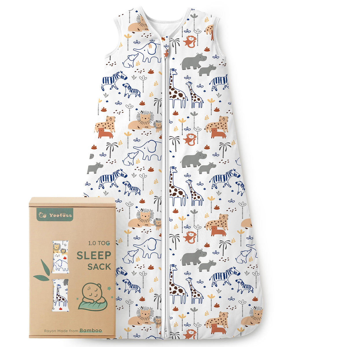 Yoofoss Baby Sleep Sack 6-12 Months Rayon Made from Bamboo 1.0 Tog