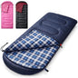 Uniqwamer Sleeping Bag for Adults Kids - 4 Seasons Cold & Warm Weather Flannel Camping Sleeping Bags, Lightweight & Waterproof Sleeping Bag for Camping Hiking Outdoor Travel