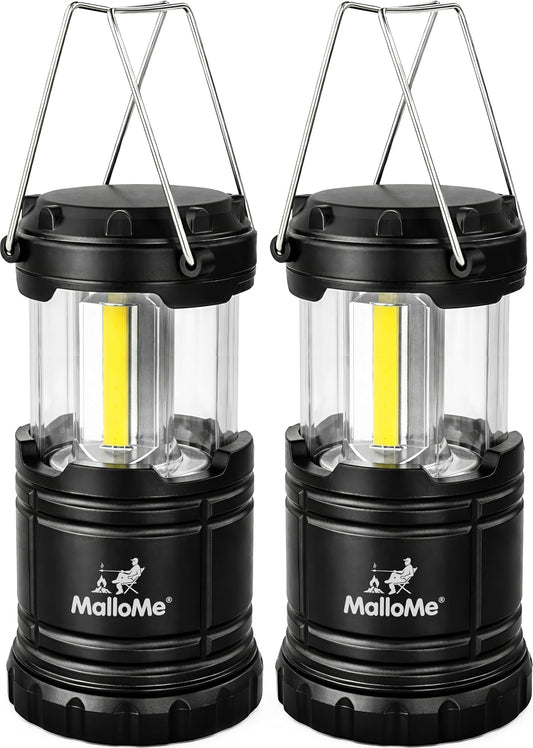 MalloMe Camping Lights LED Lantern Flashlights, Battery Operated Lamp Tent Lanterns for Power Outages, Camping Essentials Outdoor,Home,Emergency Gear, Hurricane Survival (3 AAA batteries not included)