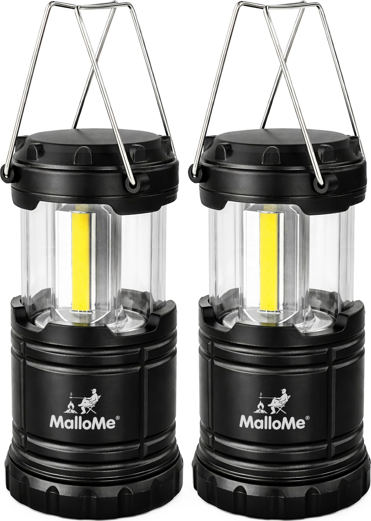 MalloMe Camping Lights LED Lantern Flashlights, Battery Operated Lamp Tent Lanterns for Power Outages, Camping Essentials Outdoor,Home,Emergency Gear, Hurricane Survival (3 AAA batteries not included)