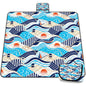 Extra Large Picnic Blanket Waterproof,80"x 80"Foldable Machine Washable Beach Blanket,Outdoor Blanket for 6-8 Adults,Suitable for Indoor Crawling,Park Beach,Camping,Hiking,Family Travel(Light Blue)
