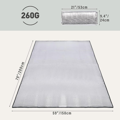 REDCAMP 79"x59" Camping Mat Foam Foil Blanket, Waterproof Aluminum Foil Mat Sleeping Tent Pad for Outdoor Picnic, Camping, Beaches, 1 Pack/2 Pack/4 Pack