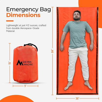 Sierra Madre Emergency Sleeping Bag, Waterproof Thermal Bivy Sack