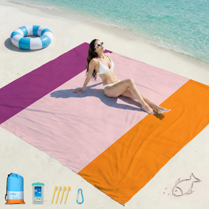Beach Blanket Waterproof Sandproof 78''X81''/10'X9' Oversized Big Blanket