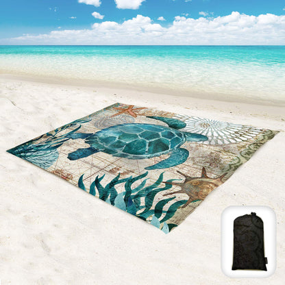 Beach Blanket Waterproof Sandproof Oversized 95”x 80”,Sand Free Beach Mat with Corner Pockets,Portable Mesh Bag for Beach Festival,Picnic,Travel and Outdoor Camping (Octopus)