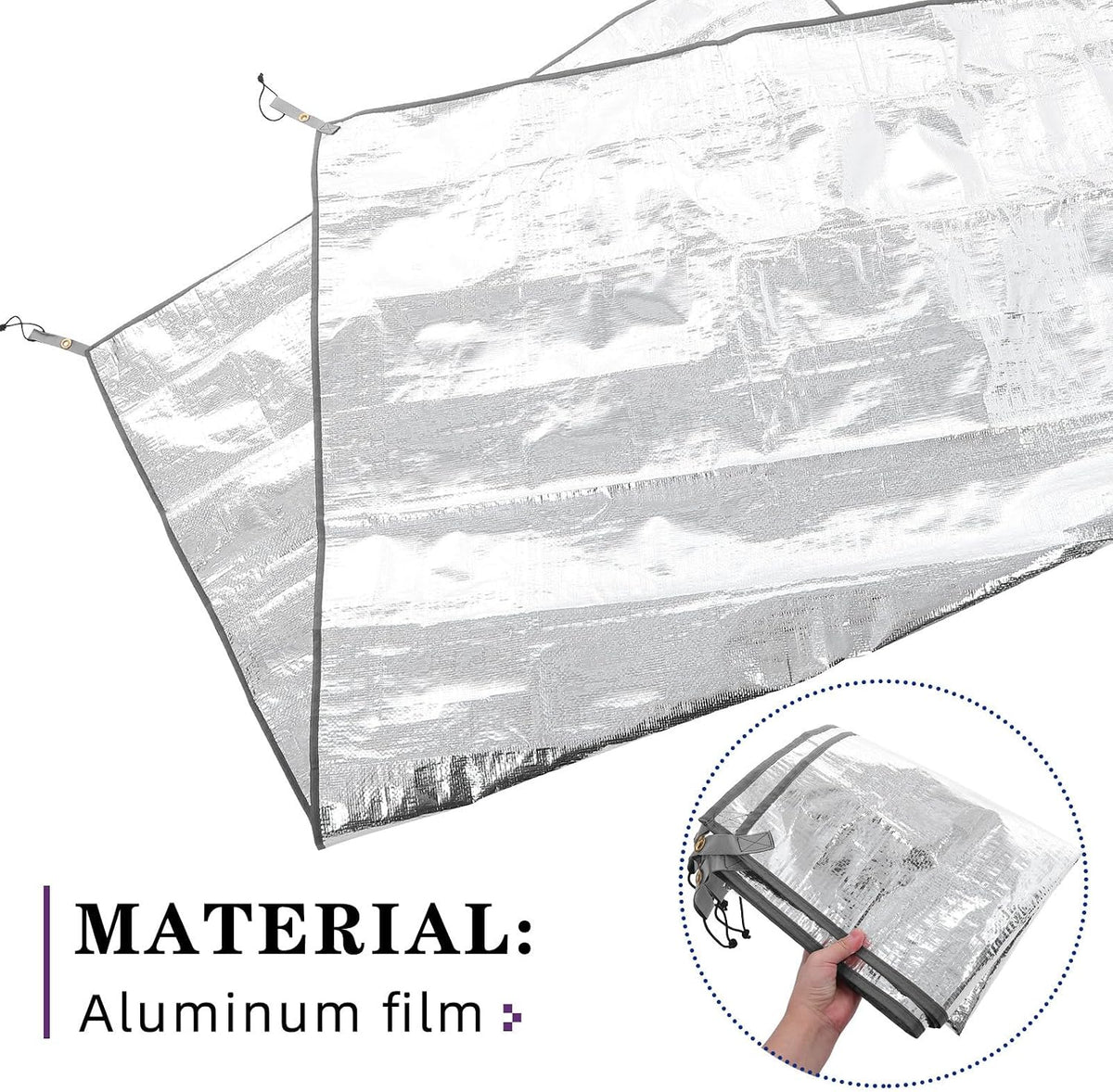 CALLARON Portable Aluminum Foil Camping Mat with Thermal Insulation and Moisture-Proof Ground Sheet, Silver Tent Sleeping Pad for Beach Outings and Picnics, Lightweight and Sturdy Outdoor