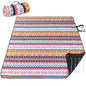 PY SUPER MODE Picnic Blankets Extra Large, Waterproof Foldable Outdoor Beach Blanket Oversized 83x79” Sandproof, 3-Layer Picnic Mat for Camping, Hiking, Travel, Park, Concerts(Orange Boho)