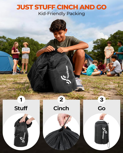 Sportneer Sleeping Bag, 3 Seasons Warm Cold Weather Sleeping Bags for Adults Kids Boys Girls with Compression Sack- Lightweight Camping Essentials Gear Accessories, Backpacking, Hiking