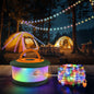TOHETO Camping String Lights, 3 in 1 Upgraded Retractable RGB Outdoor String Lights with 19 Lighting Modes, Quick 30s Recovery, 32.8 FT Portable Tent Lights, Rechargeable Camping Lantern (Black)