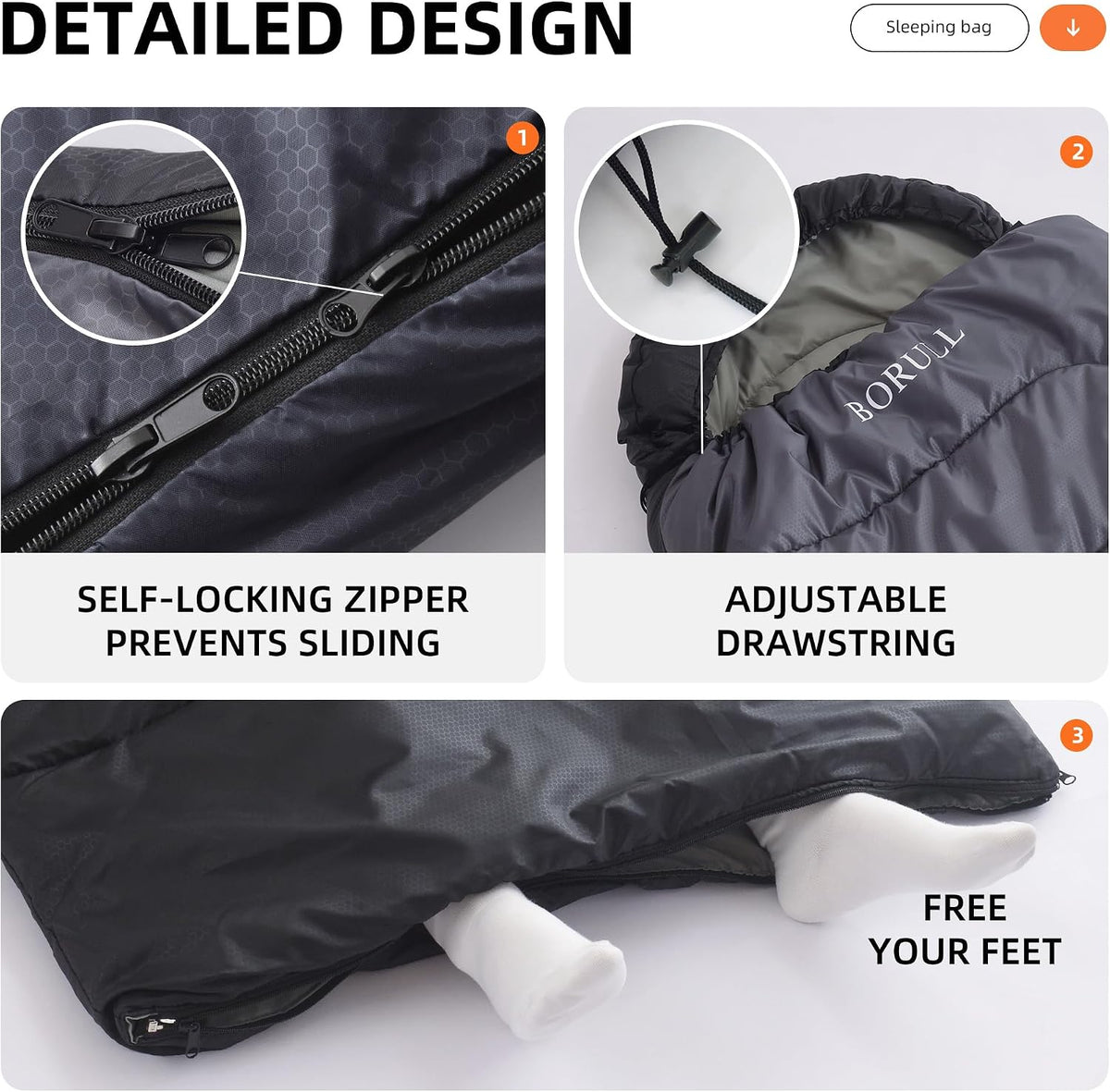 Lightweight Sleeping Bags for Adults & Kids, Backpacking & Scouts, Compact