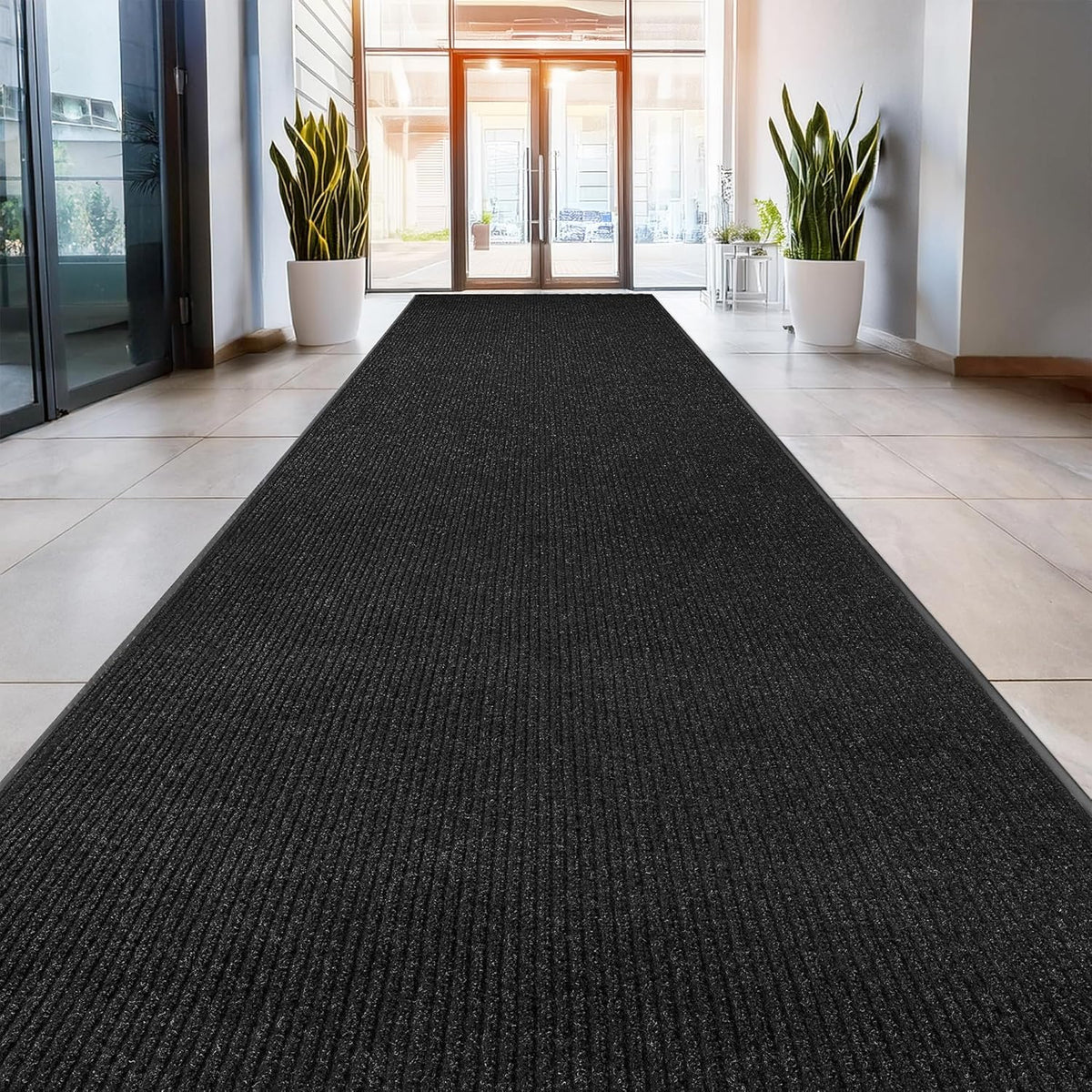LuxUrux® Durable Rubber 3'x5' Commercial Door Mat - Heavy Duty, Indoor/Outdoor, Easy Clean, Waterproof, Patio, Garage - Commercial Floor Mat for Entry (3 x 5 Feet)