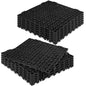 ToLanbbt Modular Interlocking Cushion 12P 11.8" x 11.8" Interlocking Rubber Floor Drain Holes Non-Slip Splicing Drainage Mats for Deck, Shower, Kitchen, Drain Pool, Sauna Bath, Indoor Outdoor (Black)