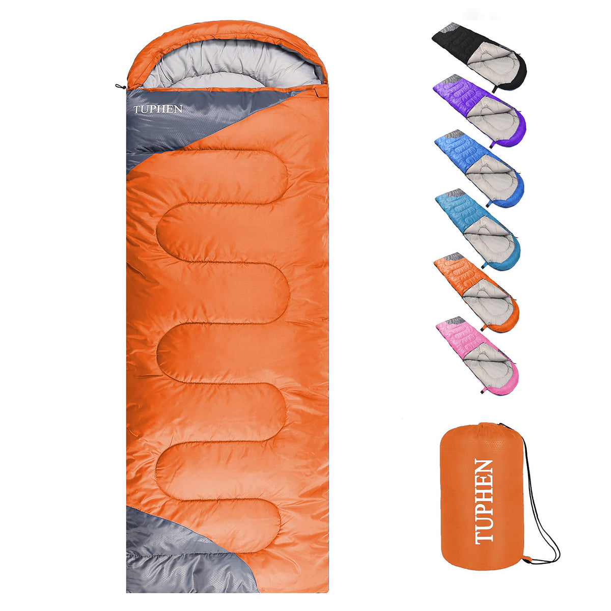 tuphen- Sleeping Bags for Adults Kids Boys Girls Backpacking Hiking Camping Microfiber Liner, Cold Warm Weather 4 Seasons Indoor Outdoor Use, Lightweight & Waterproof