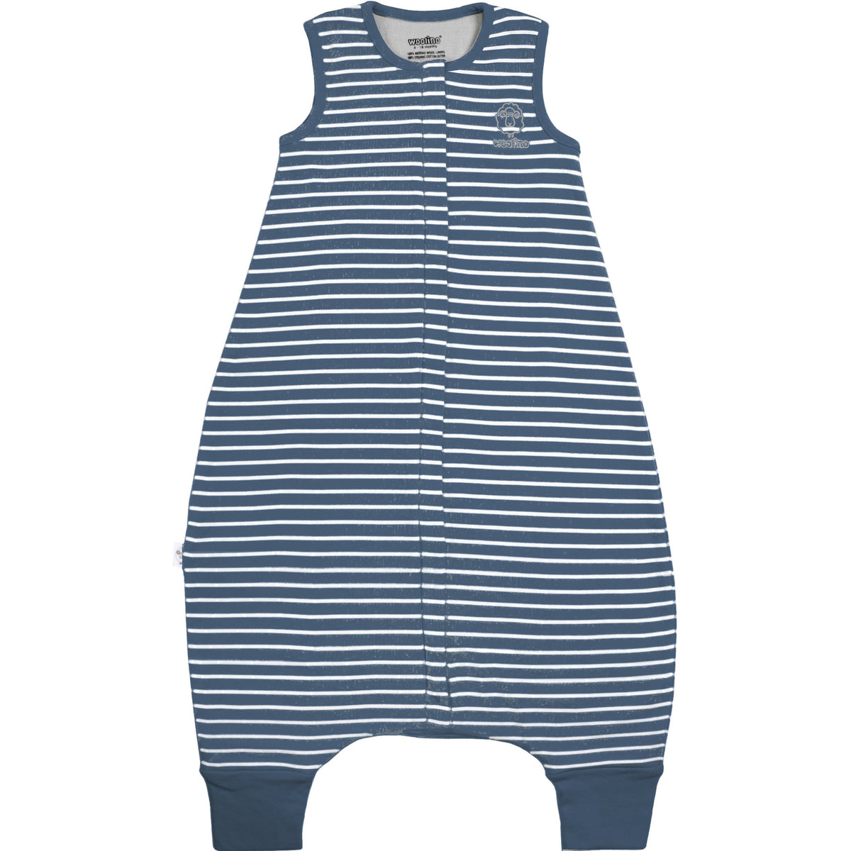 Woolino 4 Season Baby Sleep Bag with Feet Holes, Australian Merino Wool and Organic Cotton, Toddler Sleeping Bag, 18-36mo, Navy Blue