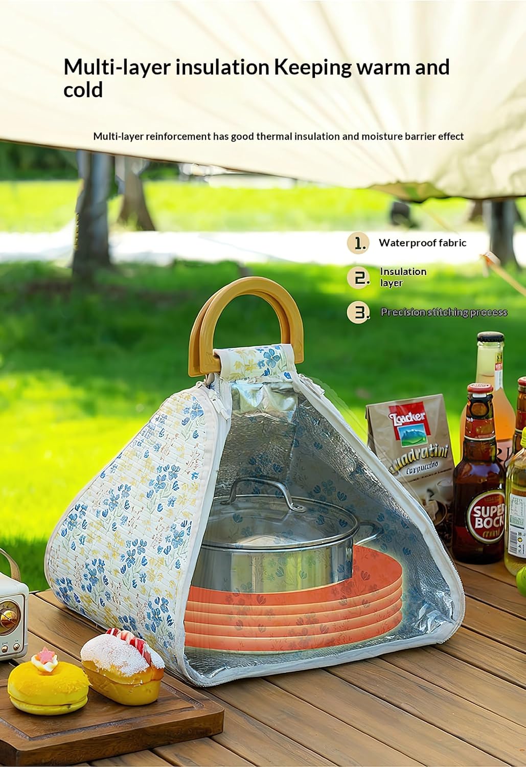 Multi Functional Picnic Bag, Waterproof Beach Picnic mat, Thickened Moisture-Proof mat, Suitable for Outdoor Camping and Park picnics (Small)