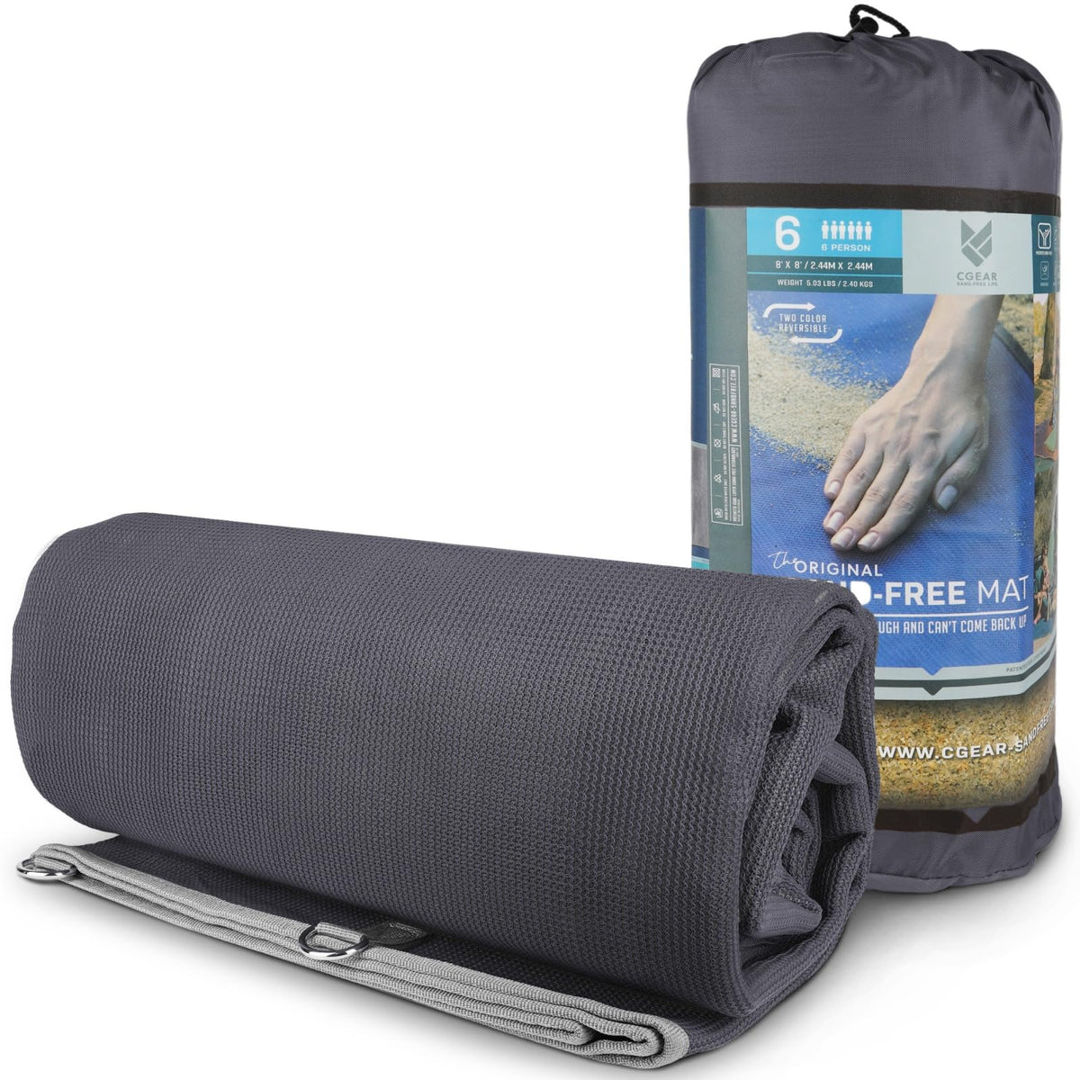 CGEAR Original Sand-Free Outdoor Camping Mat – Beach, Picnic & Camping Ground Mat with Carry Pouch