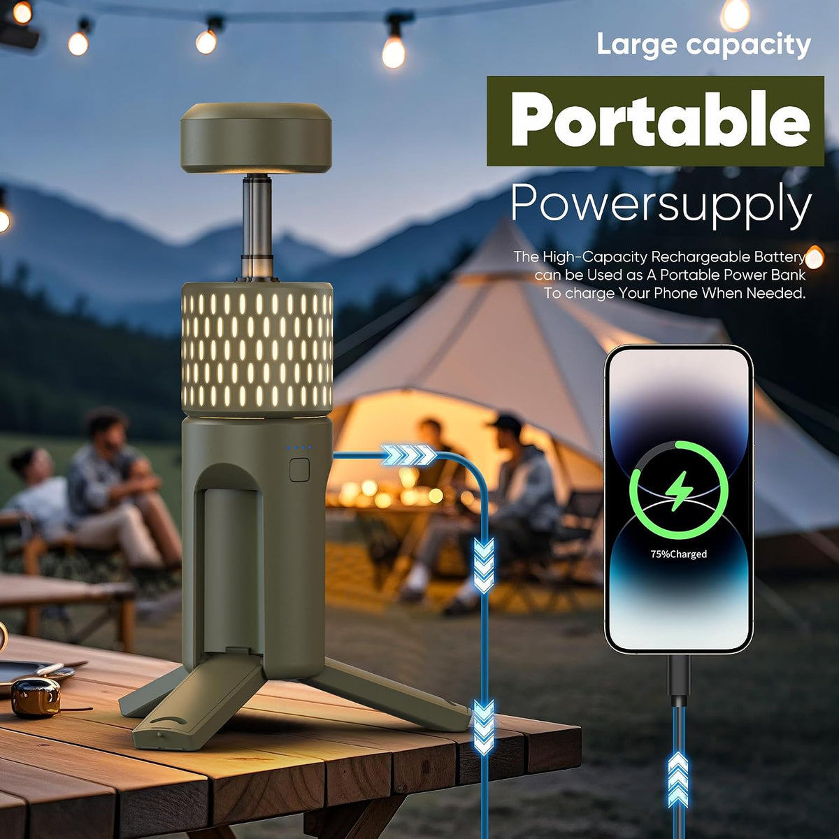 Camping Lights, Rechargeable Collapsible Camping Lanterns