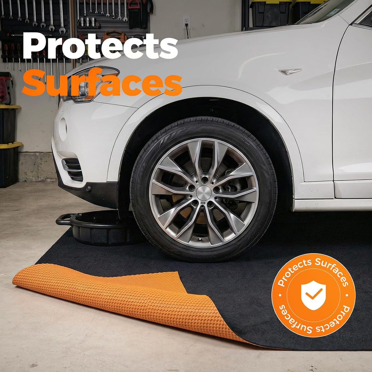 Heavy Duty Oil Spill Mat 64"X32", 1/4" Thick Garage Floor Mat for Under Car