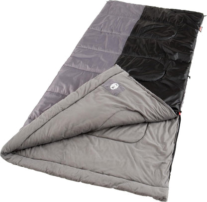 Coleman Biscayne Warm-Weather Sleeping Bag, 40°F Camping Sleeping Bag for Adults, No-Snag 2-Way Zipper for Ventilation with Stuff Sack Included, Fits Adults up to 6ft 4in Tall