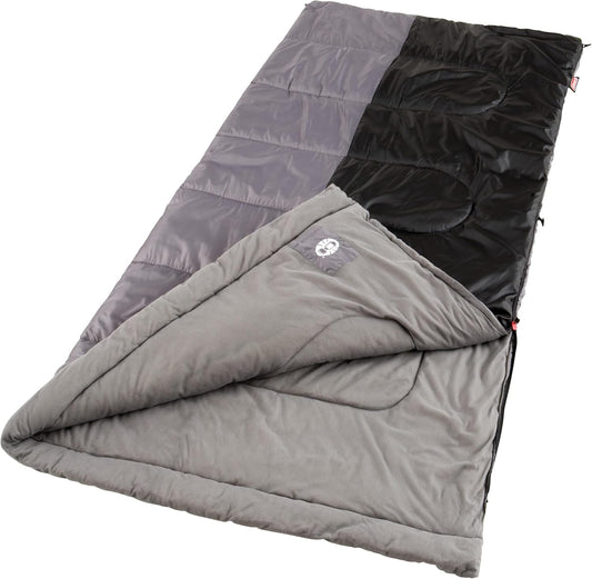 Coleman Biscayne Warm-Weather Sleeping Bag, 40°F Camping Sleeping Bag for Adults, No-Snag 2-Way Zipper for Ventilation with Stuff Sack Included, Fits Adults up to 6ft 4in Tall