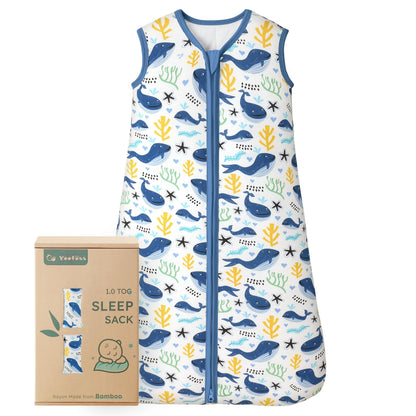 Yoofoss Baby Sleep Sack 6-12 Months Rayon Made from Bamboo 1.0 Tog
