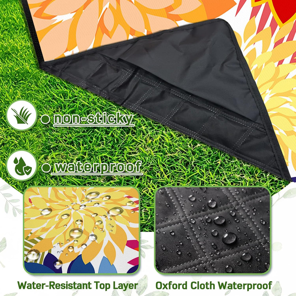 Waterproof Picnic Blankets Extra Large 60"x80"
