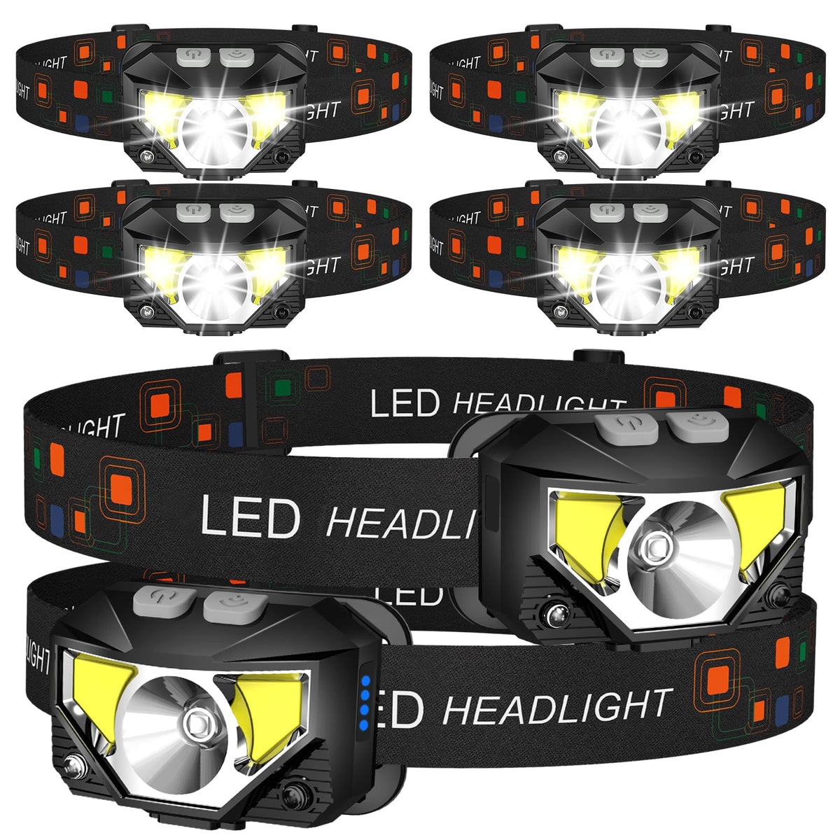 LHKNL Headlamp Flashlight, Lumen Bright Head Lamps LED Rechargeable Camping