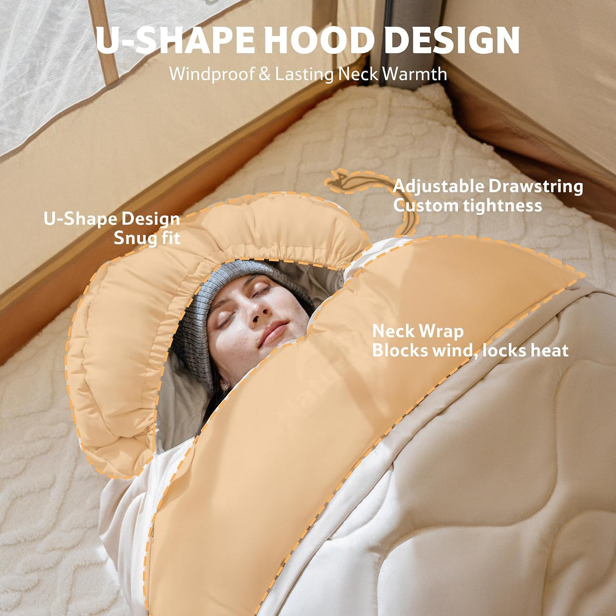 Naturehike XXL Oval Sleeping Bag for Adults with PFAS-Free Fabric