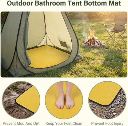 Camping Shower Mat, 2 Pcs 39.4" PE Portable Shower Pan