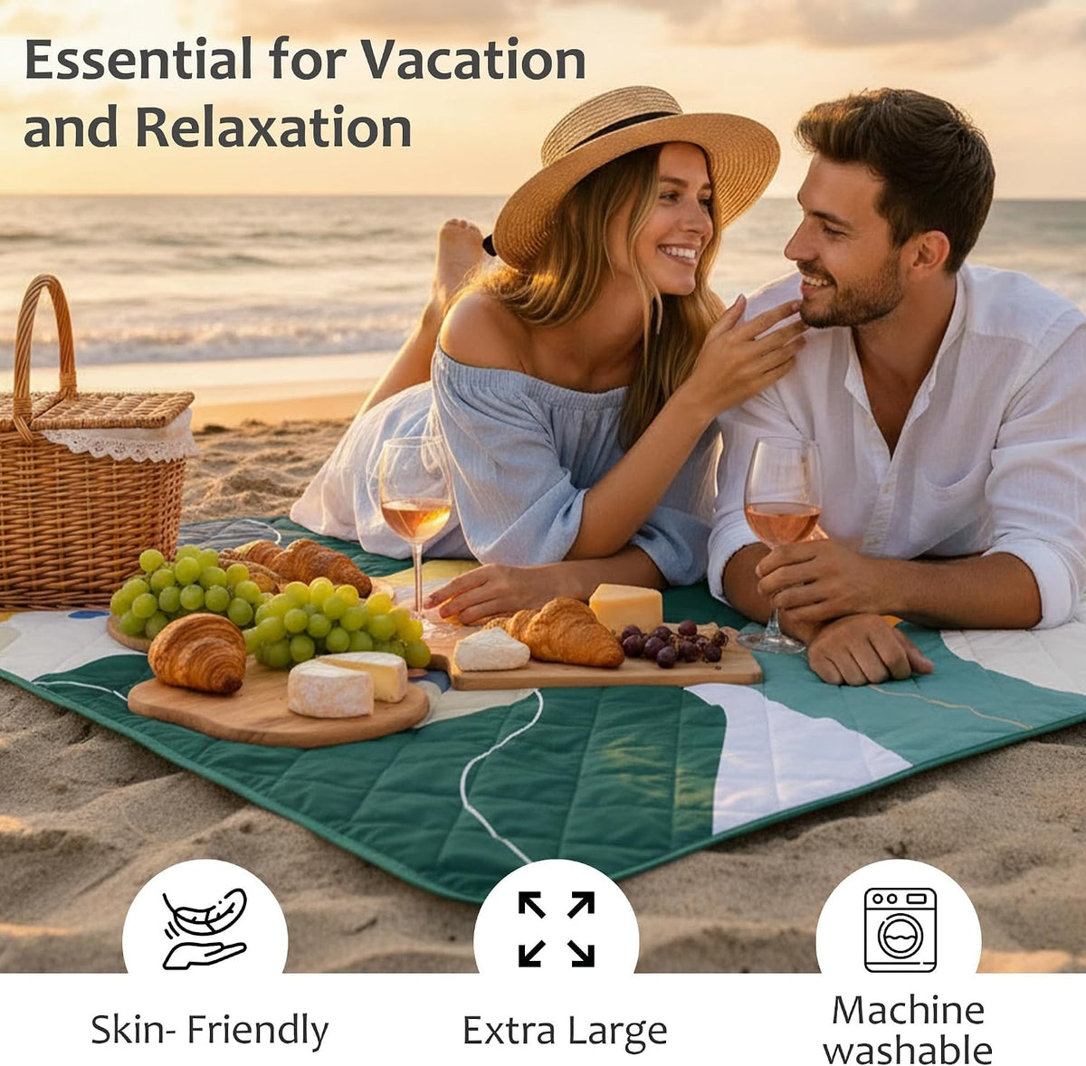 Exclusivo Mezcla Extra Large Waterproof Foldable Picnic Blanket