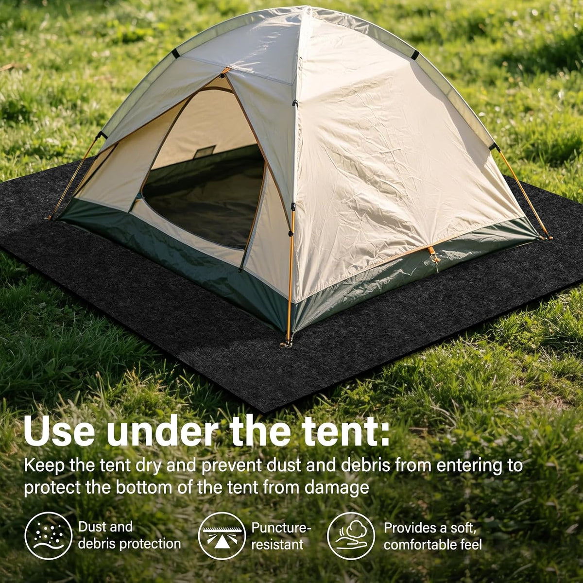 Camping Tent Carpet Mat,Waterproof and Non-Slip Camping Floor Rug,60x72in
