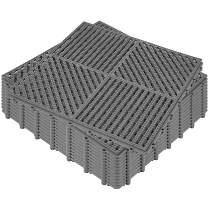 ToLanbbt Modular Interlocking Cushion 12P 11.8" x 11.8" Interlocking Rubber Floor Drain Holes Non-Slip Splicing Drainage Mats for Deck, Shower, Kitchen, Drain Pool, Sauna Bath, Indoor Outdoor (Black)