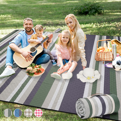 G GOOD GAIN Picnic Blankets Waterproof Outdoor 80"x80" Large, BlueStrip